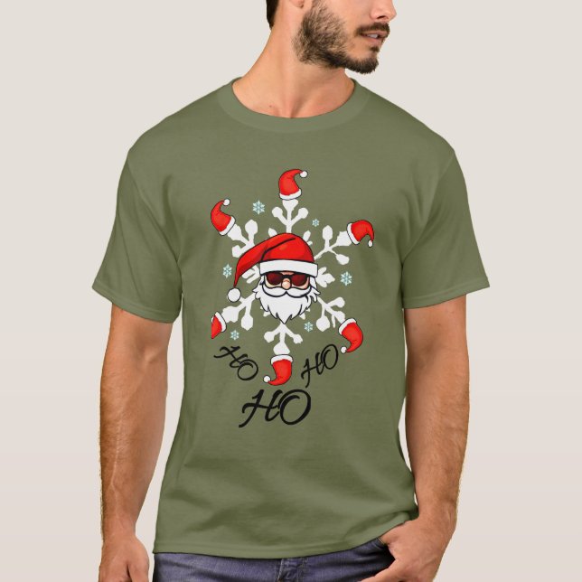 Camiseta Divertidos Navidades Santa Tee Ho Ho Ho (Anverso)