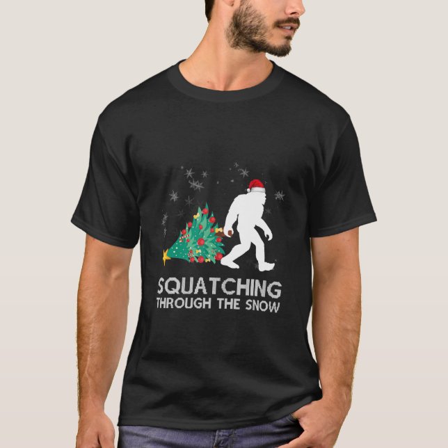 Camiseta Divertidos Navidades Sasquatch obsequios con el pi (Anverso)
