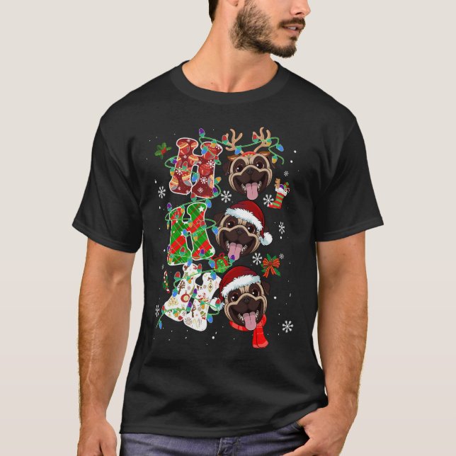 Camiseta Divertidos Perros Pug Amantes de Dogmas Alegres Lu (Anverso)