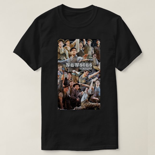 Camiseta Divertidos regalos Newsies Broadway Collage musica (Diseño del anverso)