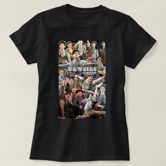 Camiseta Divertidos regalos Newsies Broadway Collage musica (Diseño del anverso)