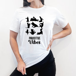 Camiseta Divertidos seis puestos de yoga para gatos