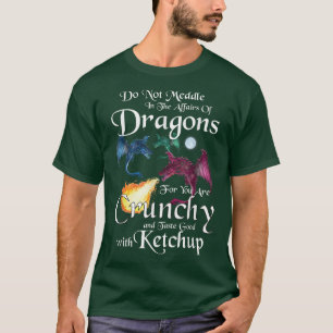 Camiseta Divertidos tres dragones con luna y llamas para Dr