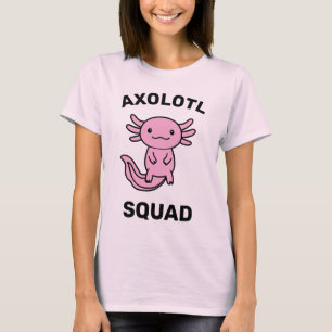 Camiseta Divi squad de ajolotes lindos personalizable rosa