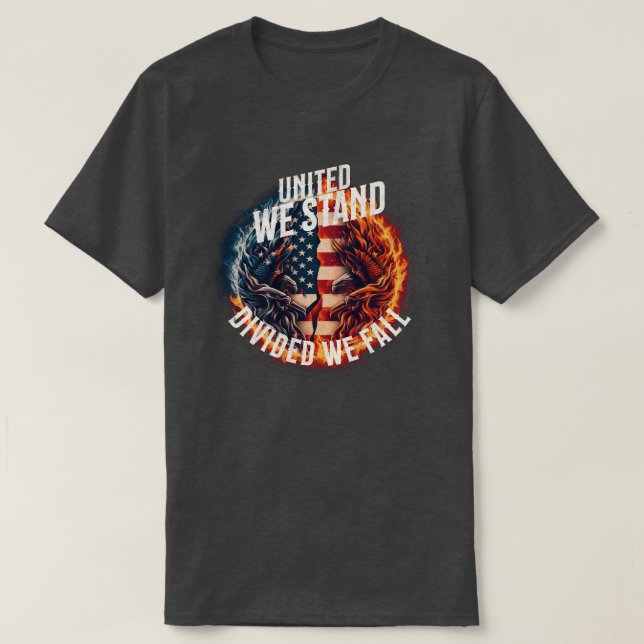Camiseta Divididos Caemos Estados Unidos quemándose (Diseño del anverso)