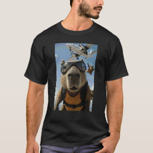Camiseta Diviértete Capybara Paracaidismo Buzo Amante De An