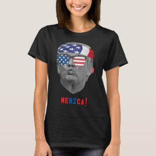 Camiseta Diviértete Cara de Trump Vintage Merica Usa Bander