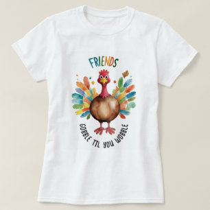 Camiseta Diviértete Colorido Día de Acción de Gracias con A