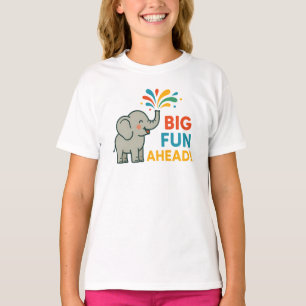Camiseta Diviértete con el gráfico del elefante gris juguet