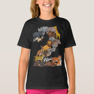Camiseta Diviértete con Figuras de Animales del Safari del