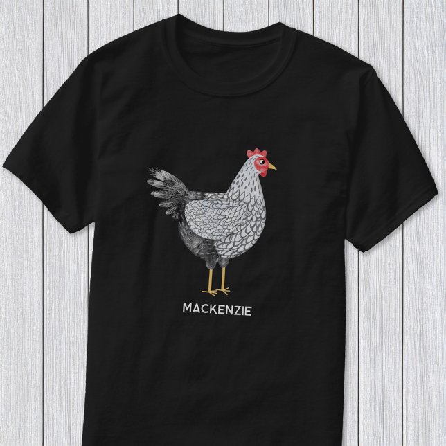 Camiseta Diviértete con Gallina Wyandotte Personalizada Acu (Fun personalized custom name Wyandotte chicken shirt for poultry and bird lovers)