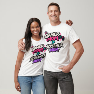 Camiseta Diviértete con Gamer Mamá vs Screamer Mamá