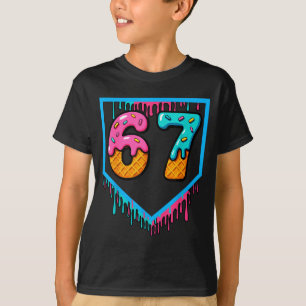 Camiseta Diviértete con goteo de helado 67 Número 6-7 6 7 B