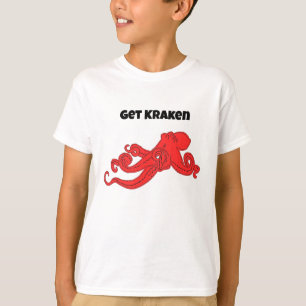 Camiseta Diviértete con Kraken Pulpo Rojo de Dibujos Animad