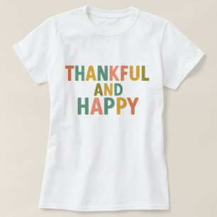 Camiseta Diviértete con Patrón Colorido Retro Agradecido y