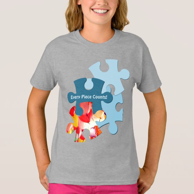 Camiseta Diviértete con piezas de rompecabezas Imagen ¡Cada (Anverso)