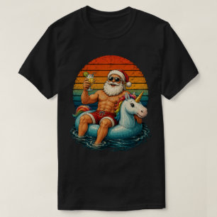 Camiseta Diviértete con Santa Unicornio Bufalo Flotador Tro