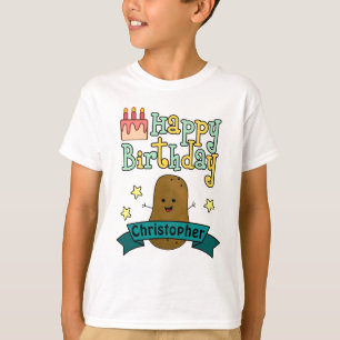 Camiseta Diviértete Cumpleaños Feliz Patata Personalizada