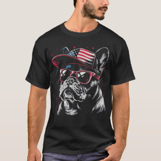 Camiseta Diviértete el 4 de julio con Bulldog Francés Amant