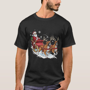 Camiseta Diviértete en Navidad con Perros Boxer Amantes de