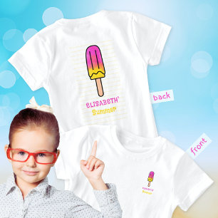 Camiseta Diviértete en Verano con Popsicle Rosa Amarillo Ni