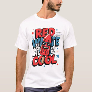 Camiseta Diviértete en Verano Rojo Blanco y Fresco Popsicle