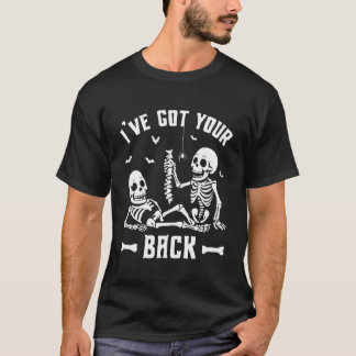 Camiseta Diviértete Esqueleto de Halloween Columna Vertebra