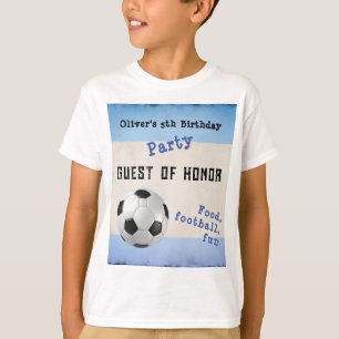 Camiseta Diviértete Fiesta de Fútbol para Niños Azul Invita