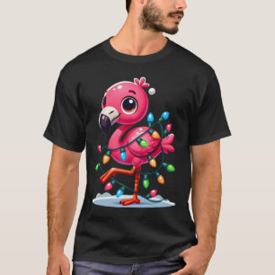 Camiseta Diviértete Flamenco Rosa Tropical Navidad En Julio