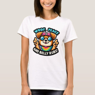 Camiseta Diviértete Hippie de los 60 "Paz Perro y Rozaduras