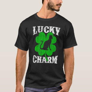 Camiseta Diviértete Hoja de Trébol Siamés Gato Amuleto de l