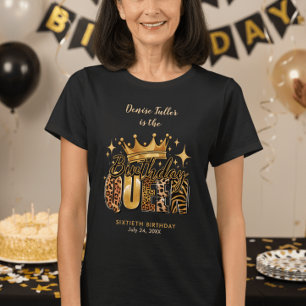 Camiseta Diviértete Leopardo Cumpleaños Reina Sesenta Cumpl