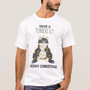 Camiseta Diviértete Meow Navidad Gato Pun Festivo Humor Inv