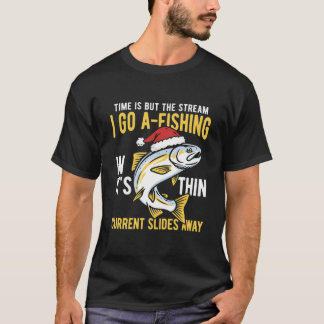 Camiseta Diviértete Navidad Pescando Santa Pez
