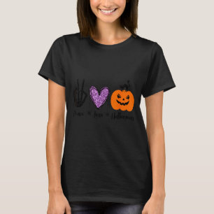Camiseta Diviértete Paz Amor Halloween Gato Negro