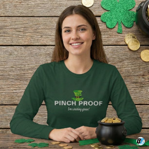 Camiseta Diviértete Prueba de Pellizco Estoy Usando Verde D