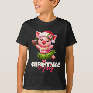 Camiseta Diviértete Santa Cerdo Hawaiano Navidad En Julio P