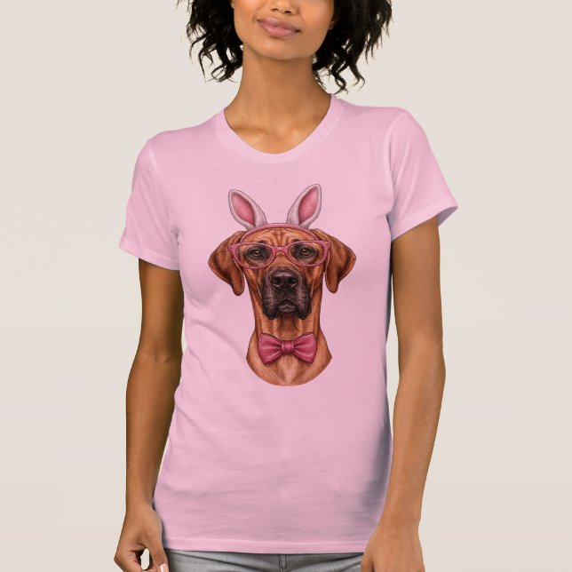 Camiseta Diviertido Gran Danés orejas de conejo de Pascua g (Anverso)
