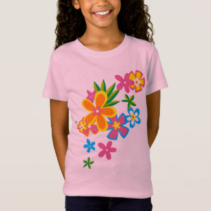 Camiseta divina de los chicas de flores de Hula