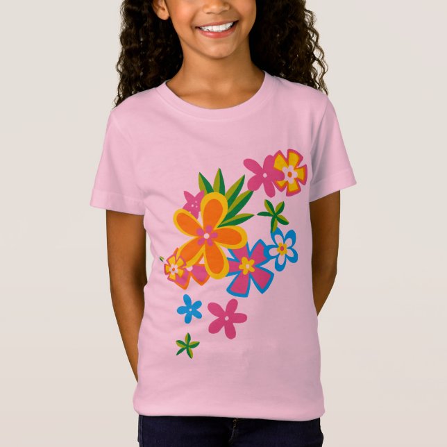 Camiseta divina de los chicas de flores de Hula (Anverso)