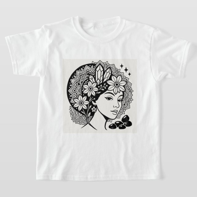 Camiseta Divina Mandala Art Floral Crystal Goddess (Distribución)