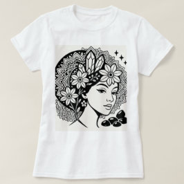 Camiseta Divina Mandala Art Floral Crystal Goddess