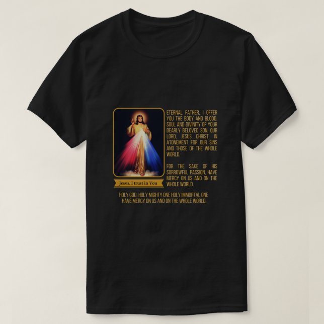 Camiseta Divina Misericordia Jesús Imagen Chaplet Novena Ga (Diseño del anverso)