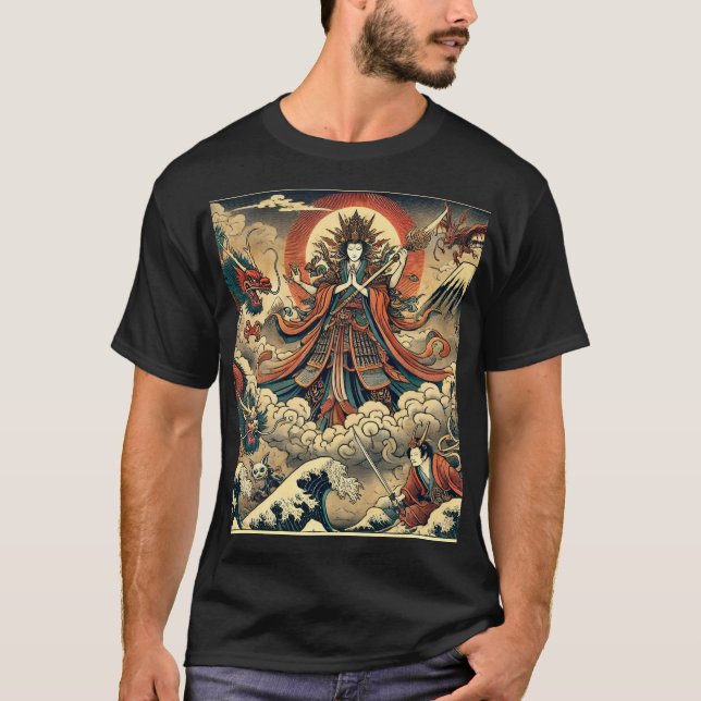 Camiseta Divine Goddess & Dragons - Ukiyo-e Myth (Anverso)