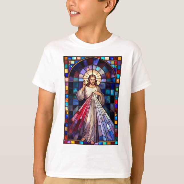 Camiseta Divine Mercy Jesus Kid's Tee Shirt (Anverso)