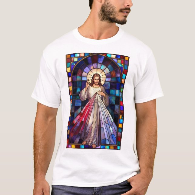 Camiseta Divine Mercy Jesus Men's Tee Shirt (Anverso)