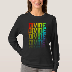 Camiseta Divino Lgbtq+ Orgullo Gay Arcoiris Texto Gráfico d