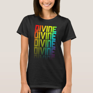 Camiseta Divino Lgbtq+ Orgullo Gay Arcoiris Texto Gráfico d