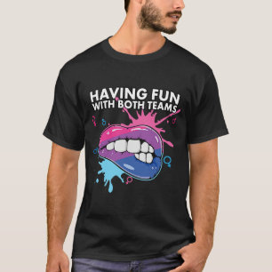 Camiseta Divirtiéndose Con Ambos Equipos Bisexual Orgullo B