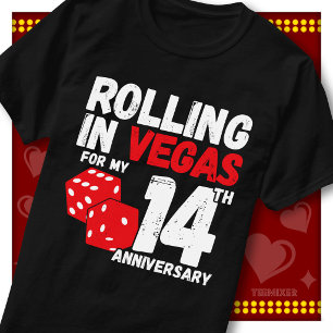 Camiseta Divirtiéndose En Vegas 14º Aniversario Divertida P